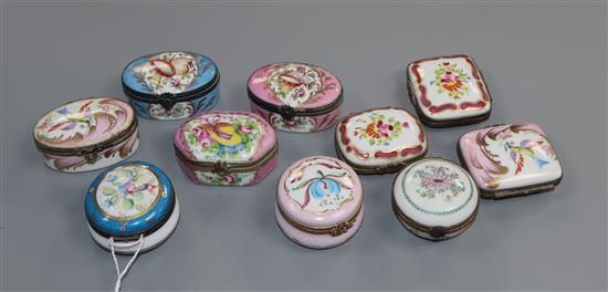 Ten Limoges pill boxes